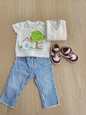 Zara Baby Jeans + TOUS Sneakers - Outfit Bundle 9–12M